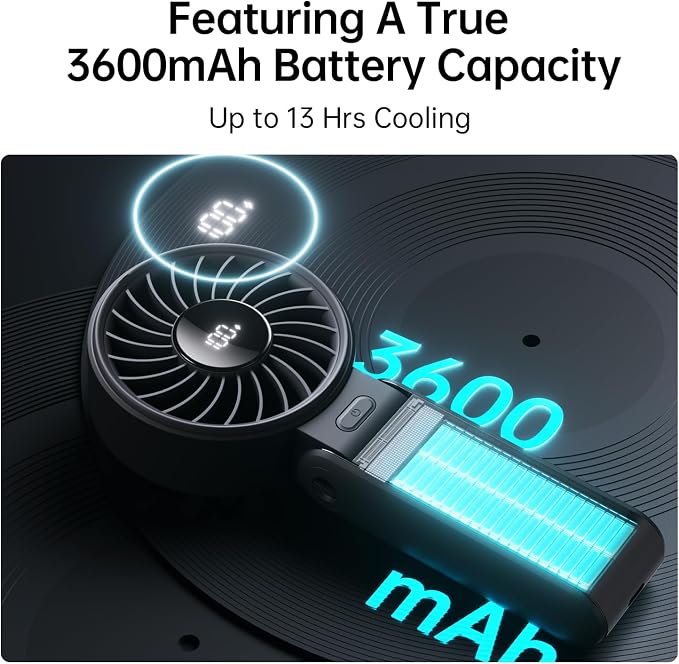 JISULIFE Handheld Fan Life7 – Ultimate Flexibility: Wide & Strong Airflow - Image 4