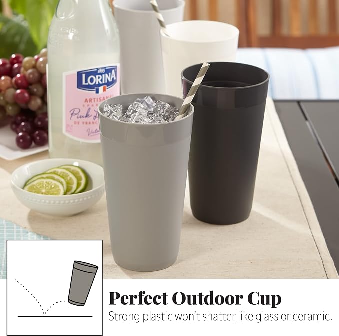 US Acrylic Newport 20 ounce Unbreakable Plastic Stackable Water Tumblers in - Image 5