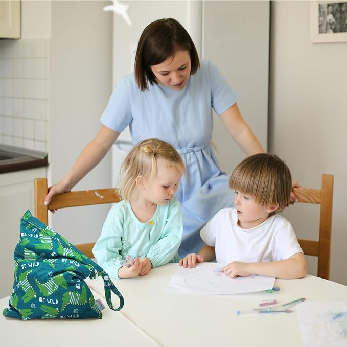 ALVABABY 3pcs Cloth Diaper Wet Dry Bags Waterproof Reusable - Image 6