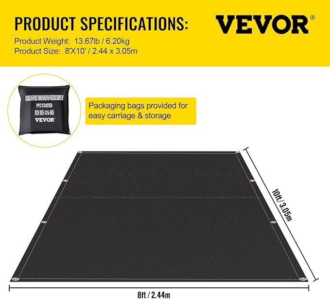 VEVOR Fire Blankets, 2 Pack Welding Blankets, 1022°F Flame Retardant Blanket - Image 7