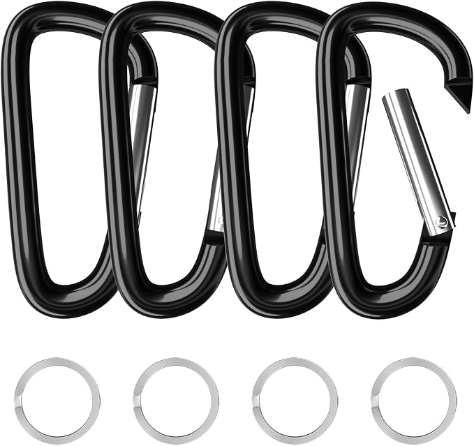 sprookber 4" & 5" Extra Large Aluminum Carabiner D Ring, Caribeener Clips by Sprookber