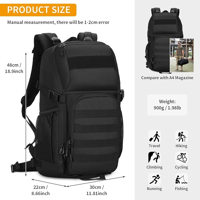 HUNTVP Tactical Backpack Military MOLLE Backpack Hunting Rucksack Gear Assault - Image 4