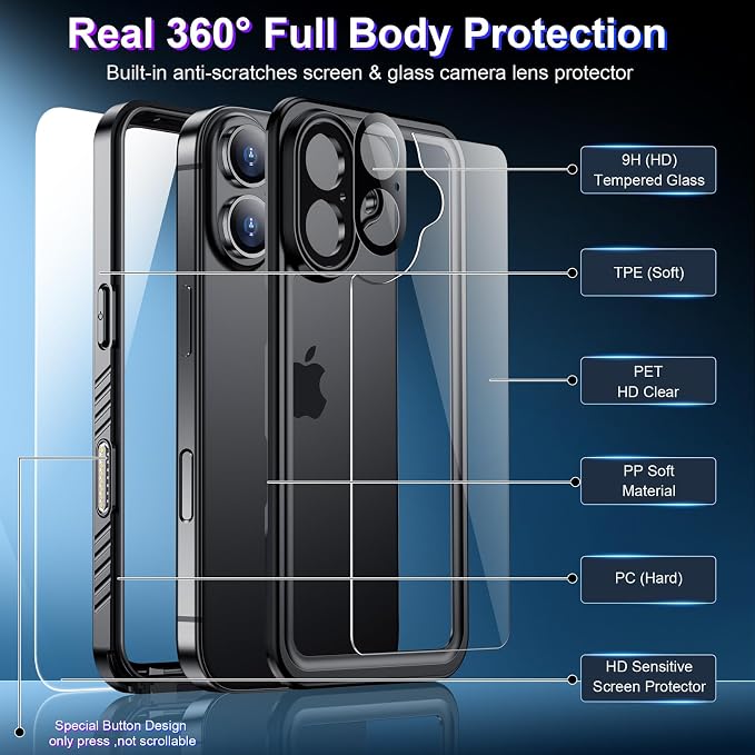 2025 New Designed for iPhone 16 Case Waterproof, Phone Case for iPhone 16 6.1" - Image 5