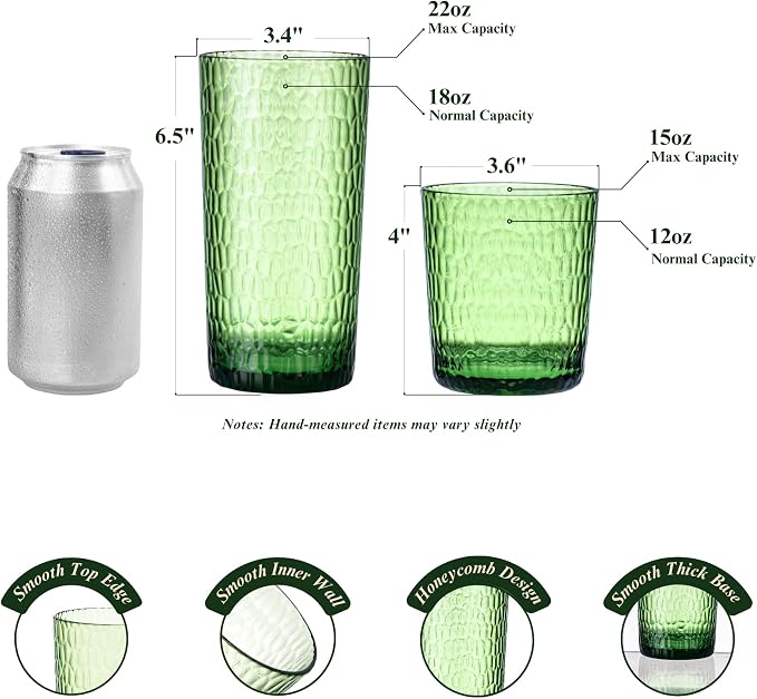 15oz and 22oz Colorful Acrylic Glasses Drinkware, Honeycomb Stackable - Image 3