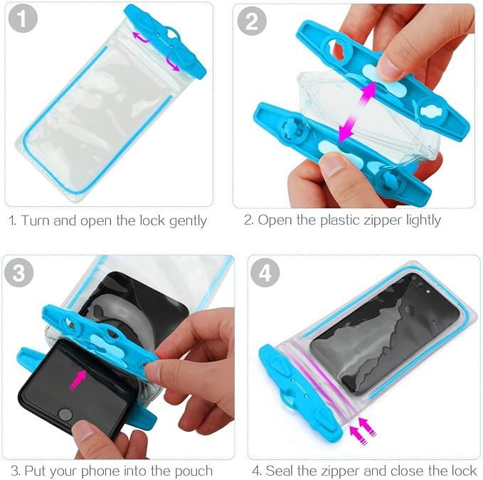 Universal Waterproof Phone Pouch, 4 Pack Waterproof Phone Case - Image 7