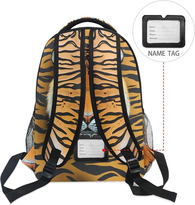 Wamika Tiger Kids Backpack Zebra Giraffe School Backpacks Boys Girls Preschool - Image 6