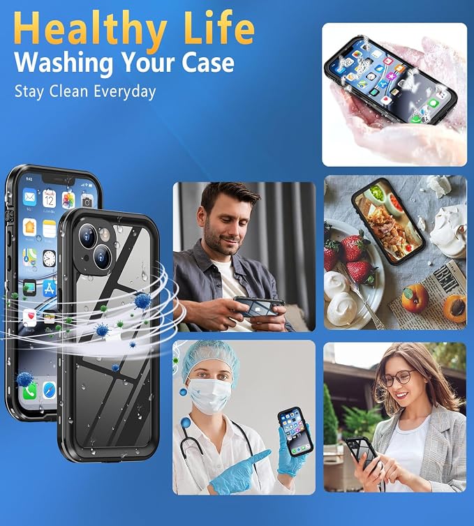 Design for iPhone 13 Case Waterproof, Full Body Underwater Dustproof Shockproof - Image 7