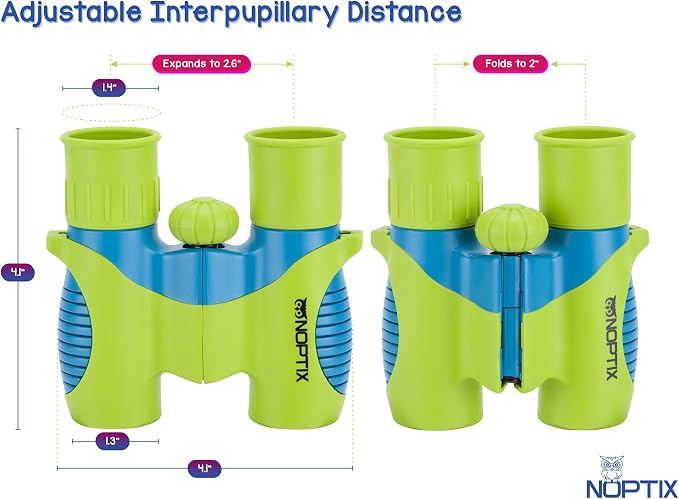Binoculars for Kids, Girls or Boys Real Kids Binoculars in Vibrant Green Blue - Image 4