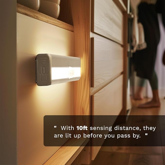 6 Pack Motion Sensor Lights, 10 LED Closet Battery Operated Lights, Stick-On - Image 2