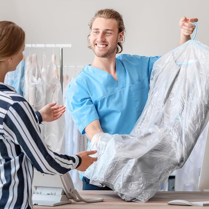 30 Pack Clear Clothes Covers 60x90 cm Plastic Garment Bags - Image 6