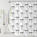 Grey and White Bow Shower Curtain by Caheansi