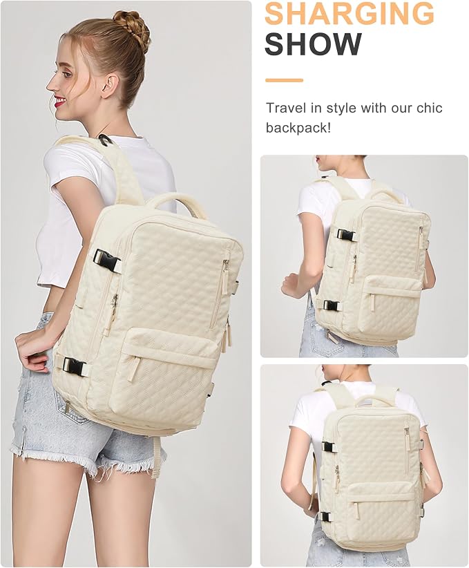 WONHOX Large Travel Backpack Carry on Flight Approved Laptop Work Business - Image 8
