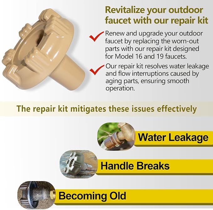 RK-19 Outside Faucet Repair Kit Metal Handle Compatible - Image 3
