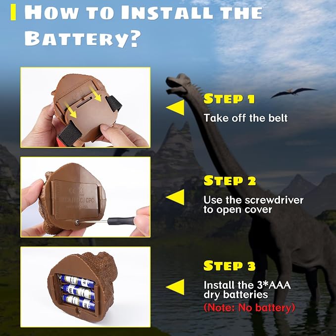 Dysaim Dinosaur Headlamp for Kids Head Lamp Outdoor Camping Essentials Gear - Image 6