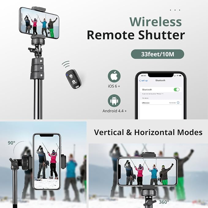 Sensyne 88" Phone Tripod, Selfie Stick Tripod - Image 6