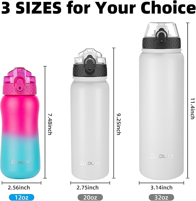 Oldley Insulated Water Bottle 12oz Kids Water Bottles - Image 5