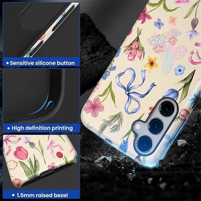 for Samsung Galaxy S25 Plus Case, HL2 Aesthetic Flower Preppy Collage Hybrid 2 - Image 3