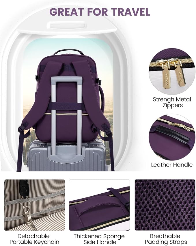 LOVEVOOK 40L Travel Backpack for Women & Men, Airline Approved Carry On Luggage - Image 7