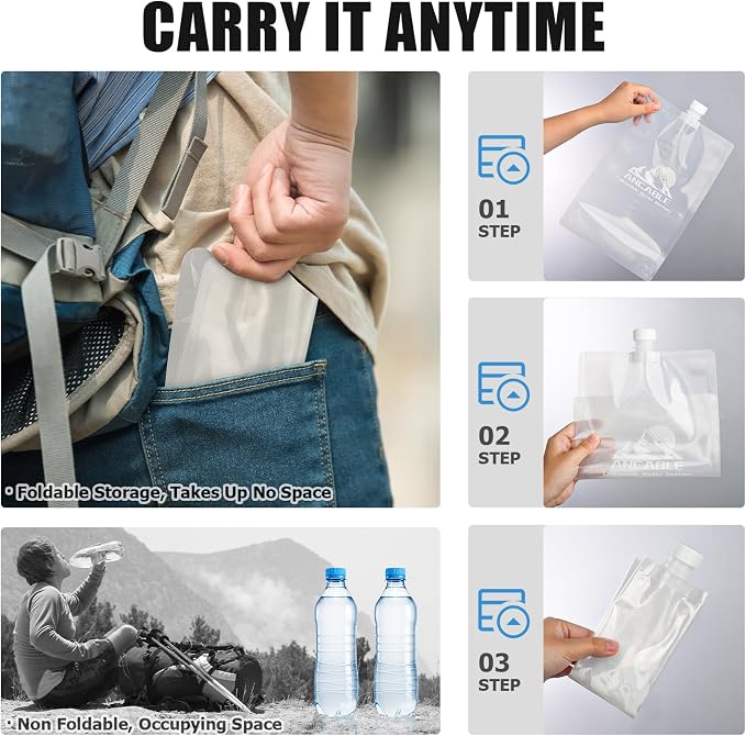 Ancable 64oz Collapsible Water Bottles, BPA-Free Water Bottle - Image 3