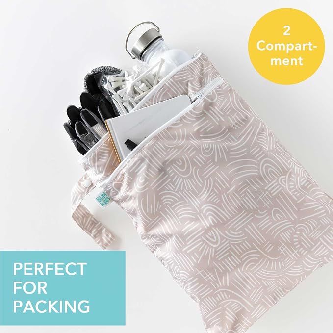 Bumkins Waterproof Wet Dry Bag for Baby, Swim Suit, Cloth Diapers, Pump Parts - Image 2