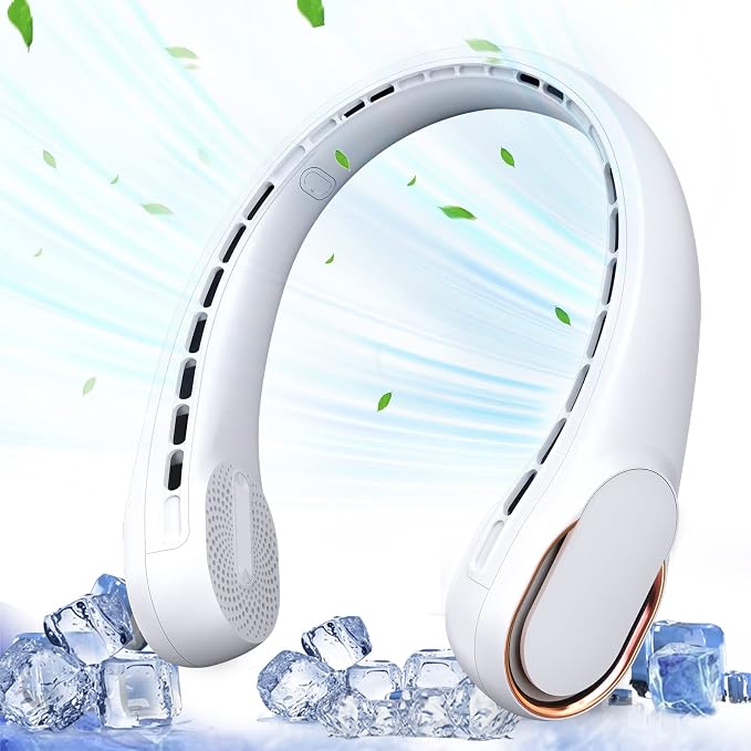 ASNUG Portable Neck Fan, Bladeless Neck Fan, USB Rechargeable Personal Fan by ASNUG