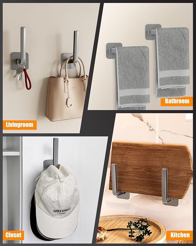 Hat Rack for Hat Storage, Strong Adhesive Hat Hooks for Wall, Hat Organizer for - Image 4