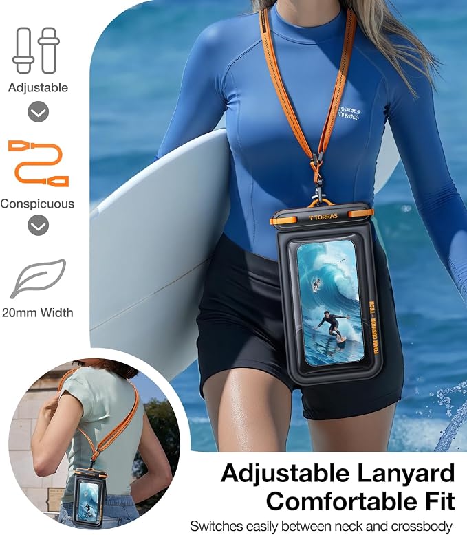 TORRAS IP68 Waterproof Phone Pouch Double Space, Floating Waterproof Phone Case - Image 8