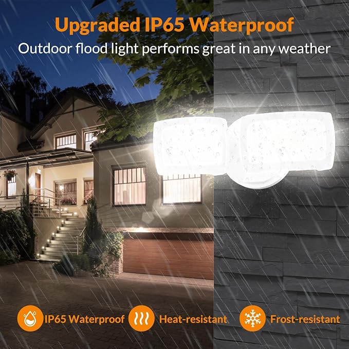 LEPOWER 2 Pack 28W 3000LM ‌LED Security Flood Light‌ ‌Outdoor‌, Switch - Image 5