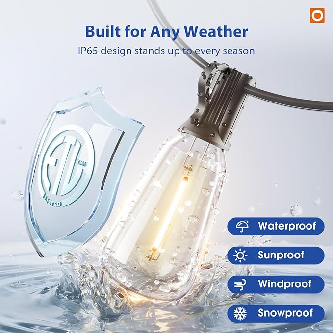 addlon 100FT LED Outdoor String Lights - Image 4