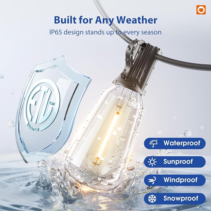 addlon 200FT LED Outdoor Lights Waterproof Patio Lights - Image 3