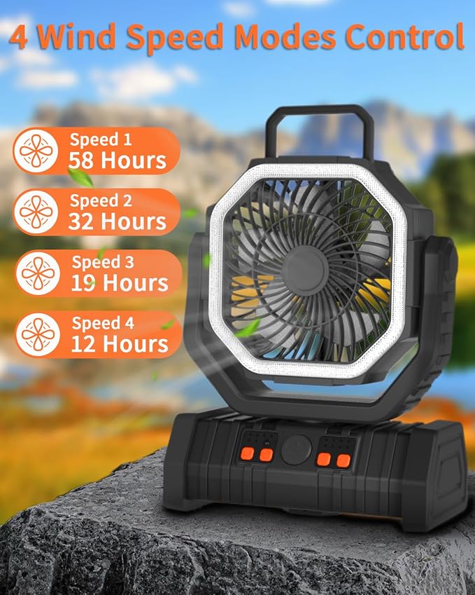 ADUST Portable Camping Fan Battery Powered Operated - Image 2