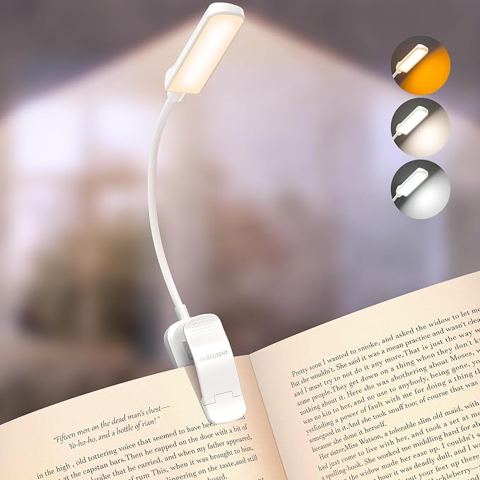 Glocusent 13 LEDs Book Lights for Reading at Night, 120 Hrs Runtime by GLOCUSENT