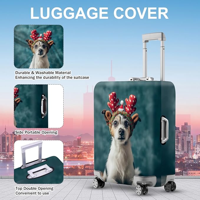 ANNA QUEEN Christmas Dog Luggage Cover, Cute Puppy - Image 3