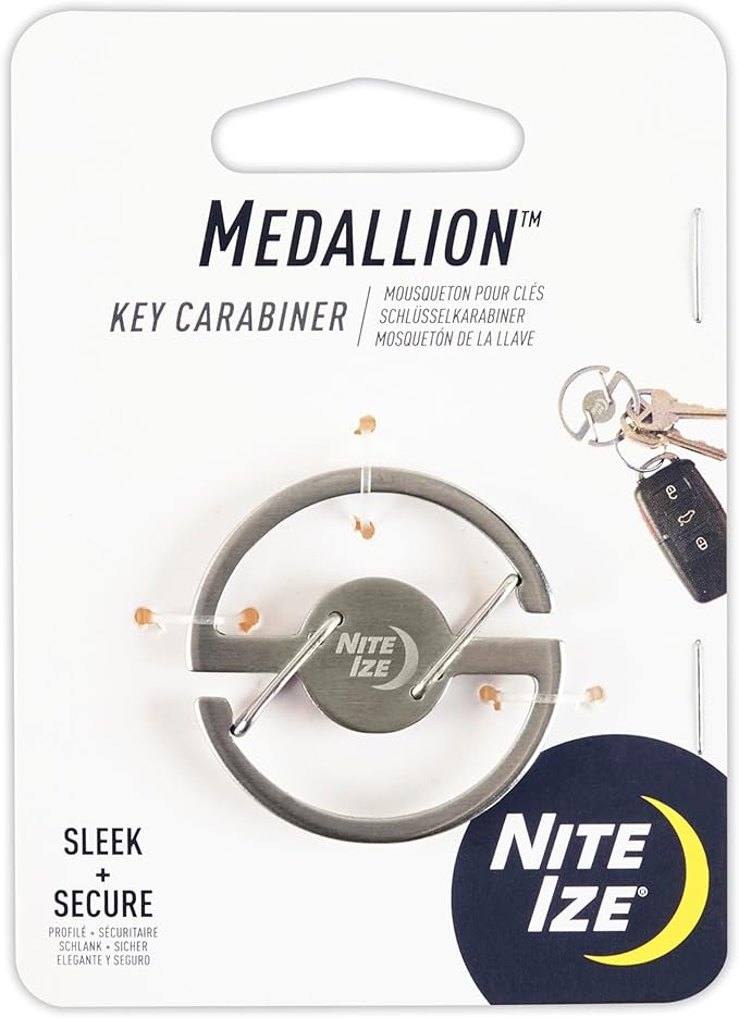 Nite Ize Medallion Key Carabiner, Stainless Steel Key Ring Carabiner by Nite+Ize