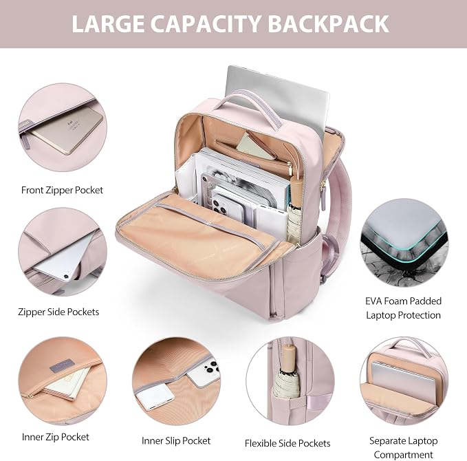 Laptop Backpack for Women, Work Business Traval Computer Backpacks - Image 3
