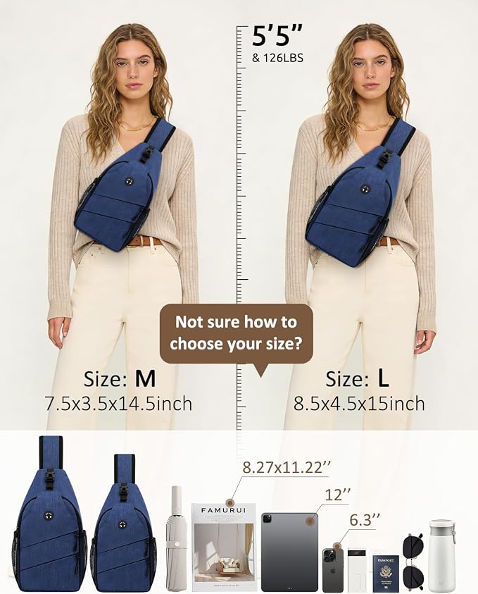 Pritent Crossbody Bags for Women Men Trendy Sling Bag Backpack Casual Chest Bag - Image 7