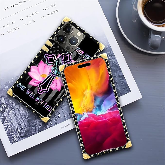 Compatible with iPhone 15 Pro Max Case, Praying Cross Hands Luxury Golden - Image 6