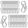 Carabiner, Heavy Duty Galvanized Steel Spring Snap Hook Carabiner Clips by High-PQ