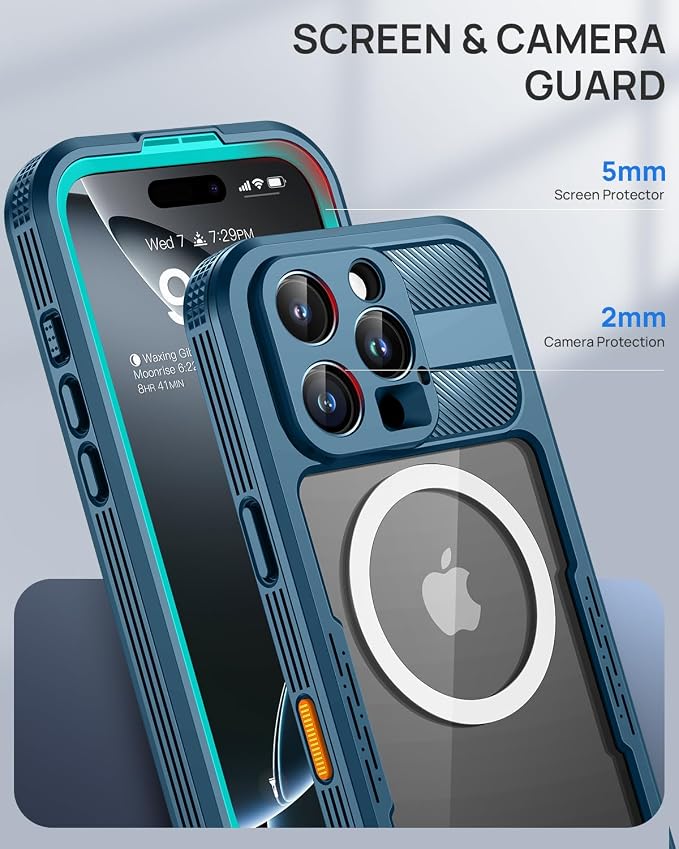 Lanhiem Magnetic for iPhone 16 Pro Max Case, IP68 Waterproof Dustproof Case - Image 7
