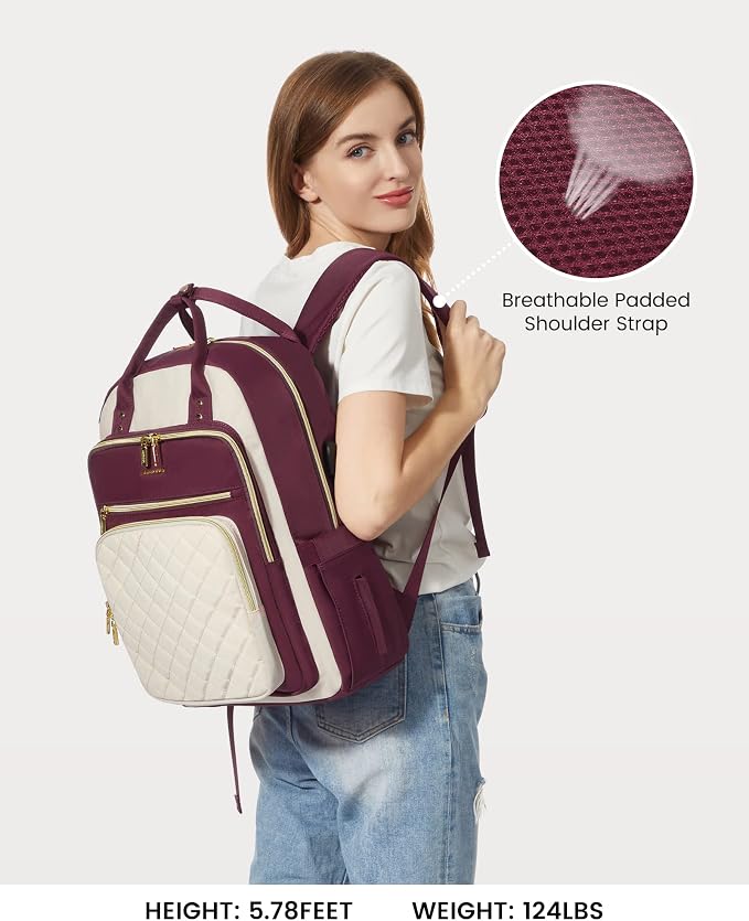 LOVEVOOK Laptop Backpack for Women, Fashion Travel Work Commuter Backpack Purse - Image 7