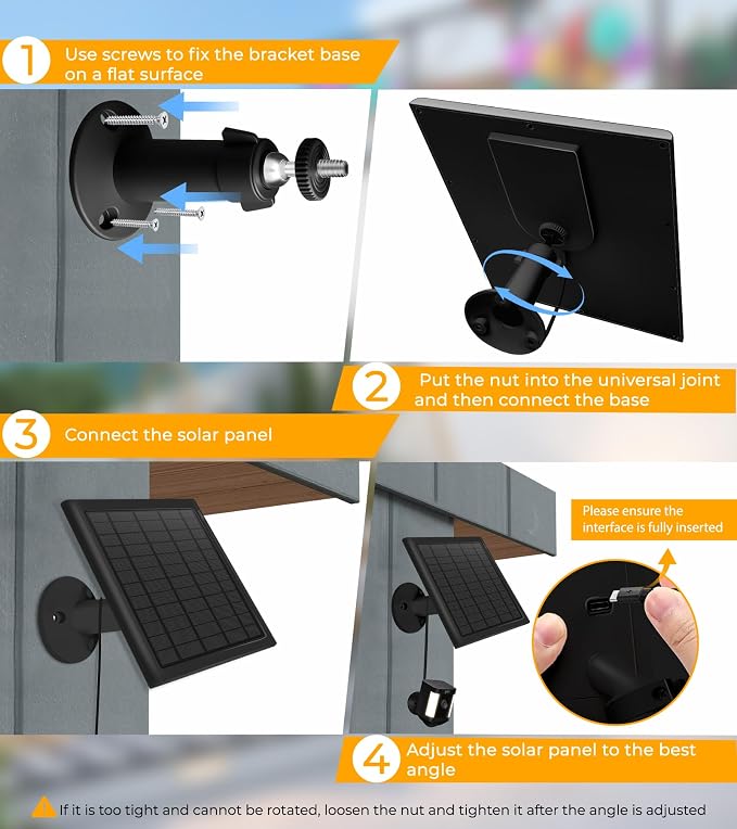 8W Solar Panel for Ring Camera, Spotlight Cam Battery, Includes Barrel Plug to - Image 8