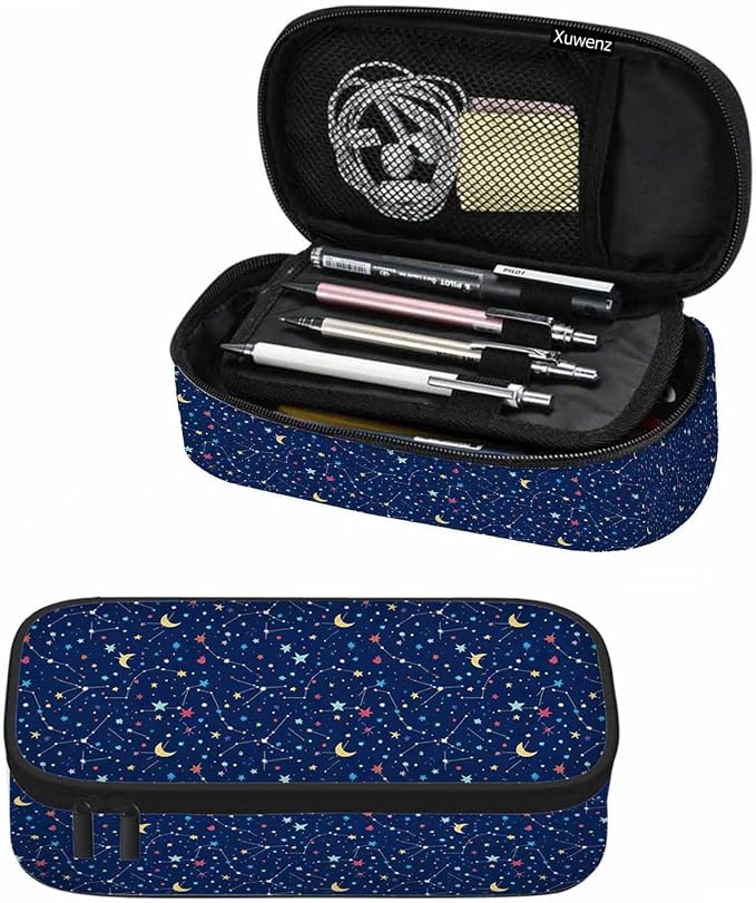 Galaxy Pencil Case Organizer Constellation Space Bright Stars Purple Stationery by Unknown