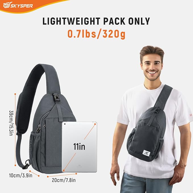 SKYSPER Sling Bag RFID Cross Body Bag Recycled Crossbody Backpack Travel Daypack - Image 2