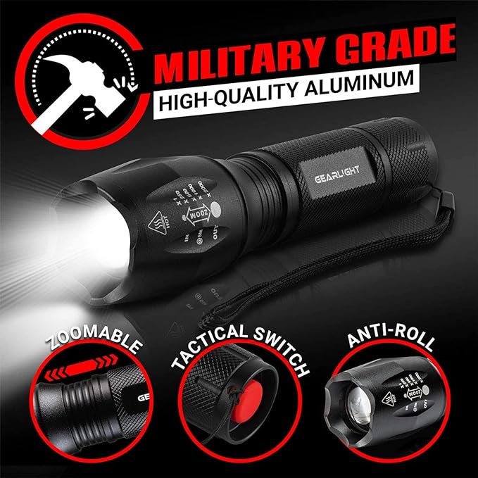 GearLight LED Flashlight Bright, Zoomable Tactical Flashlights - Image 2