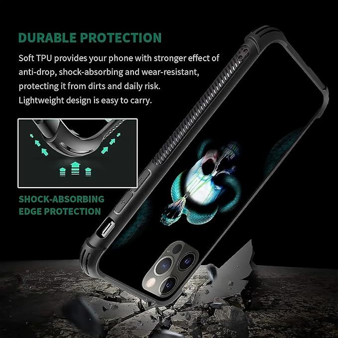 for iPhone 11 Pro Case, Skeleton Winding Snake Pattern Graphic Design Girl Boy - Image 7