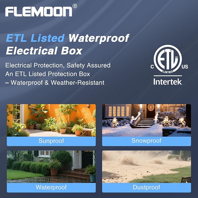 Flemoon Outdoor Extension Cord Safety Cover, IPX4 Waterproof Connection - Image 5