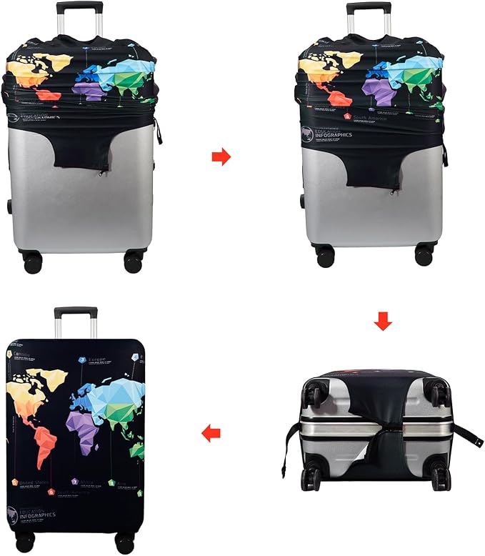WUJIAONIAO Travel Luggage Cover Baggage Suitcase Cover Protector Skins 18-32 - Image 4