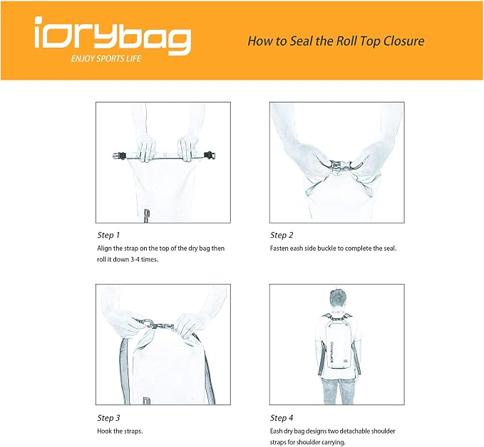 IDRYBAG Dry Bag for Kayaking Waterproof 2L/5L/10L/15L/20L, Small Dry Sack - Image 7