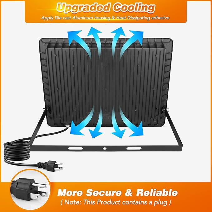 200W LED Flood Light Outdoor, IP66 Waterproof Outside Work Lights, 6500K - Image 4