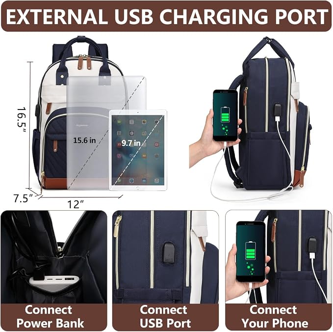 Laptop Backpack for Women, Fits 15.6 Inch Laptop Bag, Fashion Travel Work - Image 4